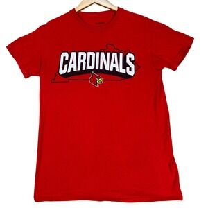 Louisville Cardinals Captivating Apparel T-Shirt Men Small Red Short Sleeve NCAA